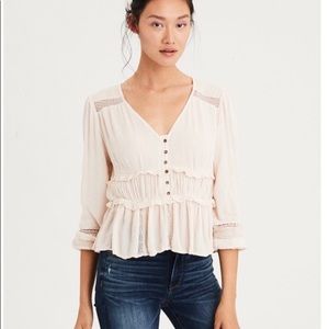 Lacey Ruffle Waist Blouse